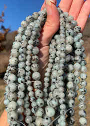 Perles en jaspe sésame entre 6 et 10mm